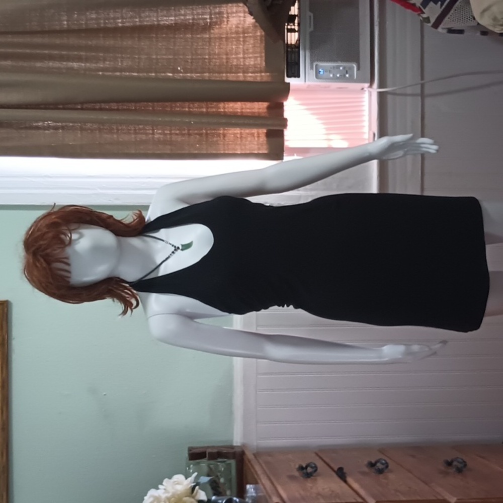 Mini black knit halter Dress